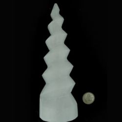 Spiral Selenite Tower 'Unicorn Horn' - 6-7" Height
